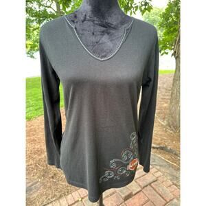 Harley Davidson Women’s Long sleeve shirt V neck Black L Myrtle Beach SC